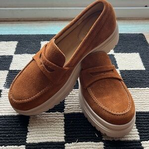 Patina Leather Chunky Loafers